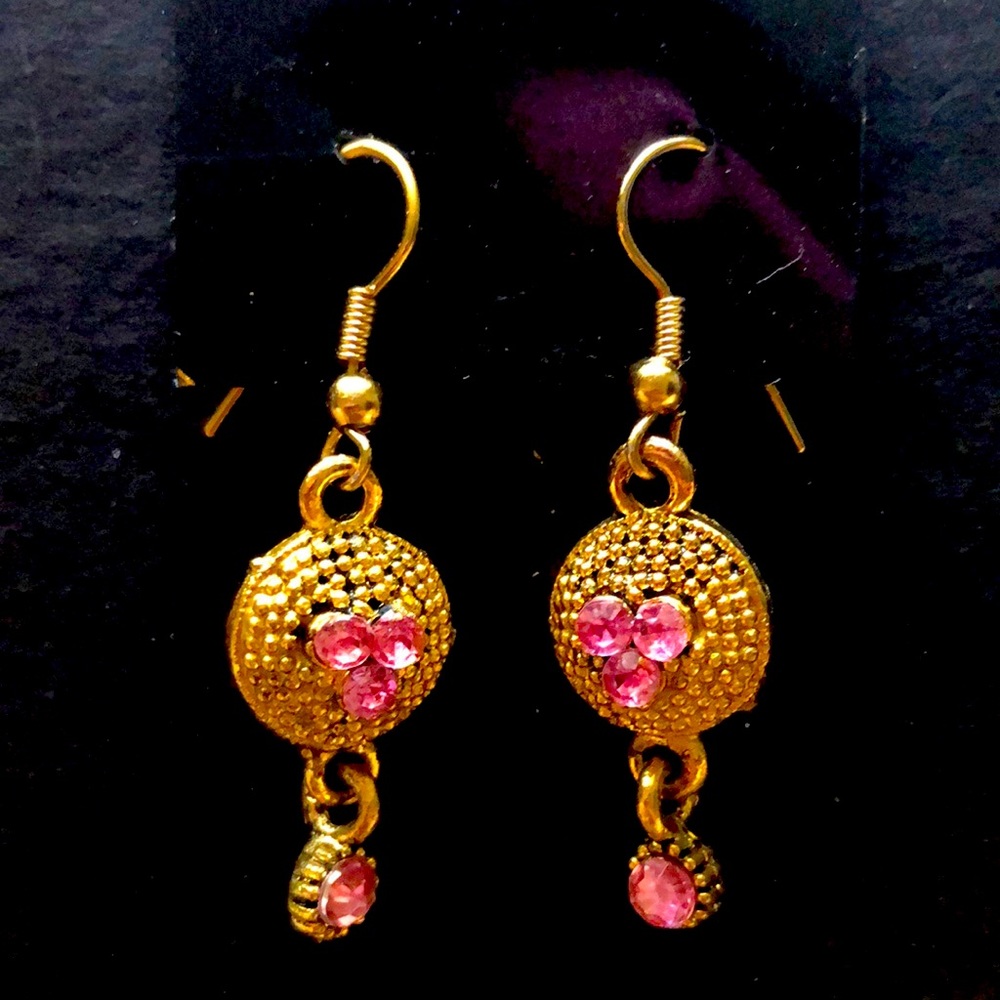 Brand New, Pink And Gold Earrings